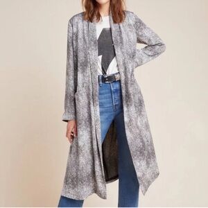 BB Dakota Snake Print Longline Duster Cardigan Size M